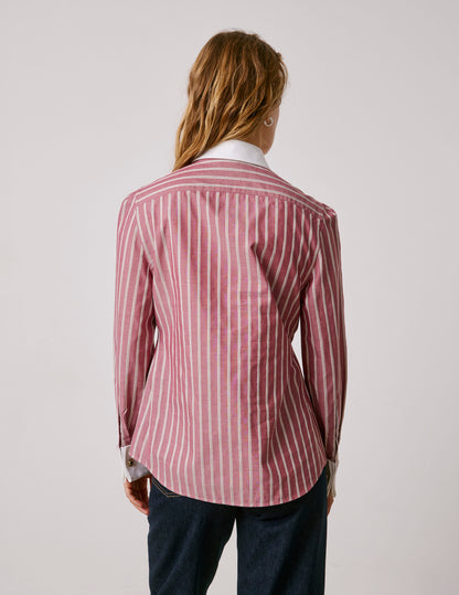Blouse popover Poppy rayée rouge