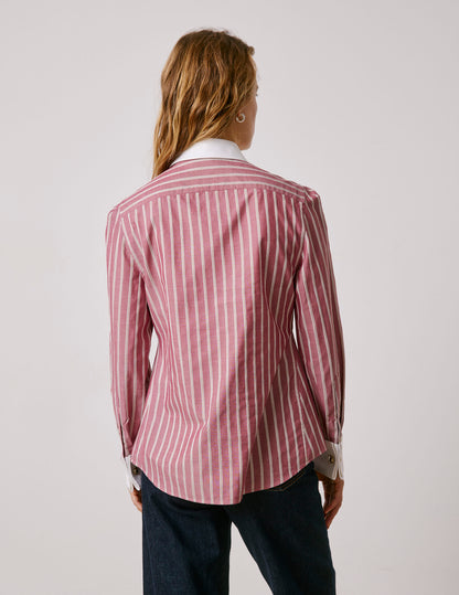 Blouse popover Poppy rayée rouge