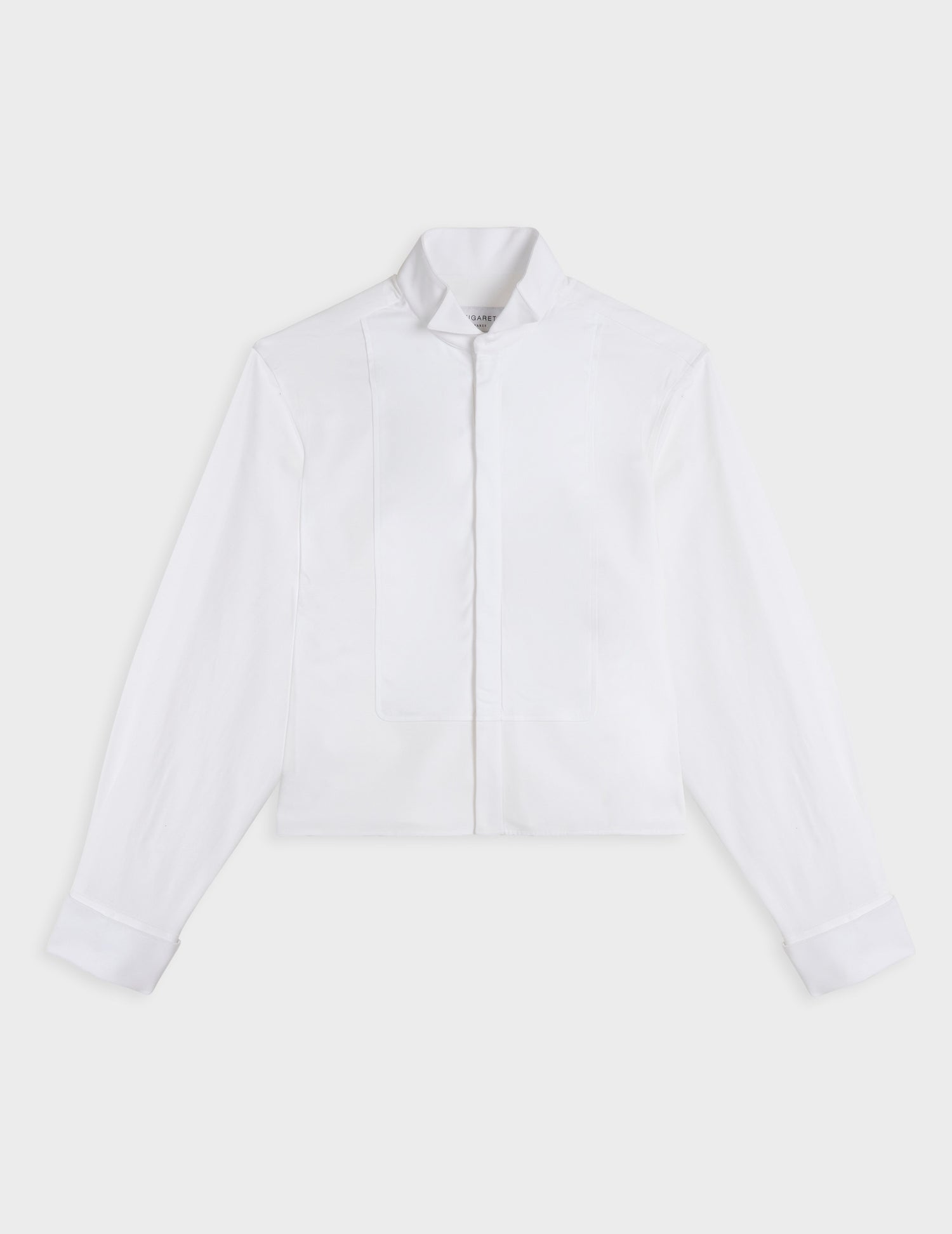 Chemise boxy Preppy blanche - Ottoman - Col Cassé - Poignets Mousquetaires#4