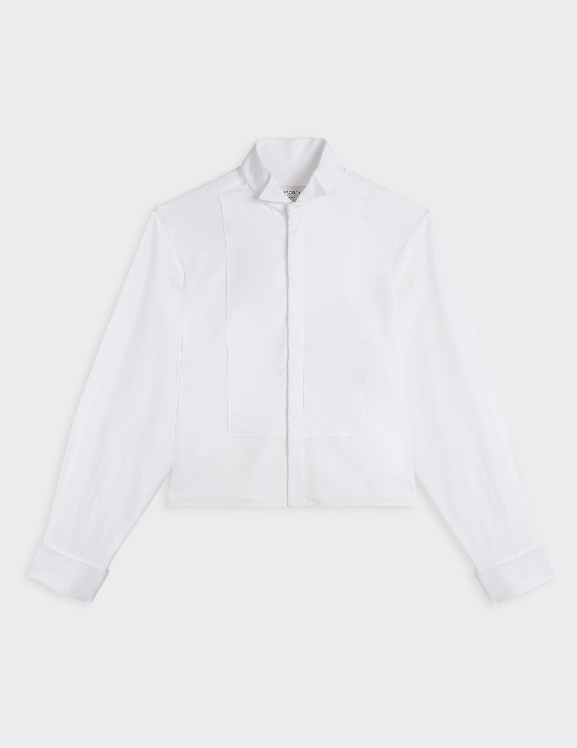 Chemise boxy Preppy blanche - Ottoman - Col Cassé - Poignets Mousquetaires