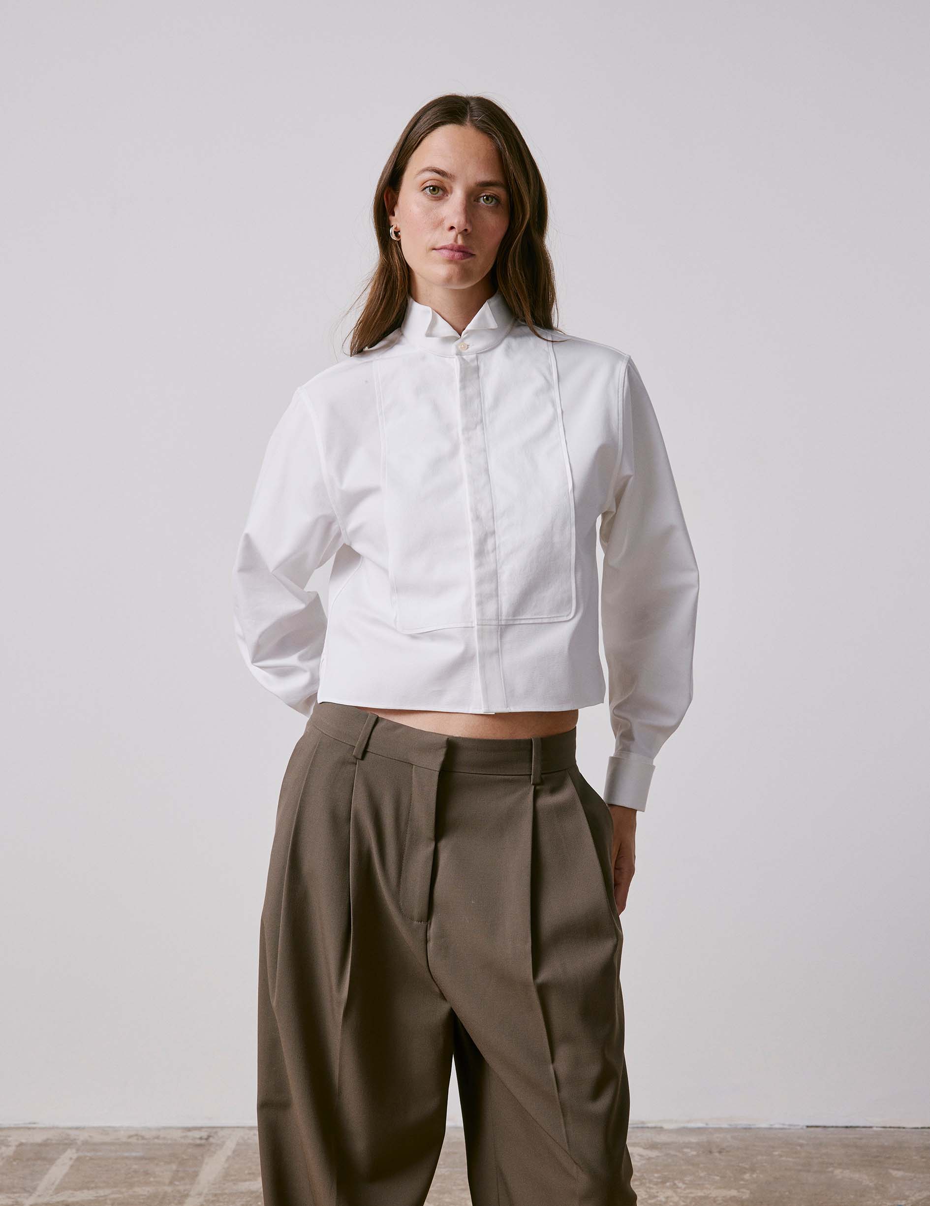 Chemise boxy Preppy blanche