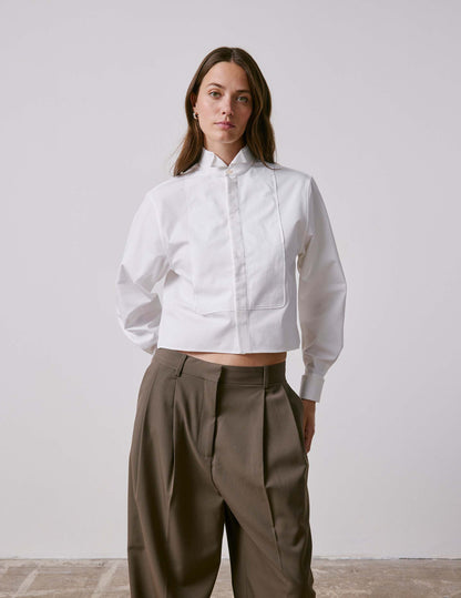 Chemise boxy Preppy blanche
