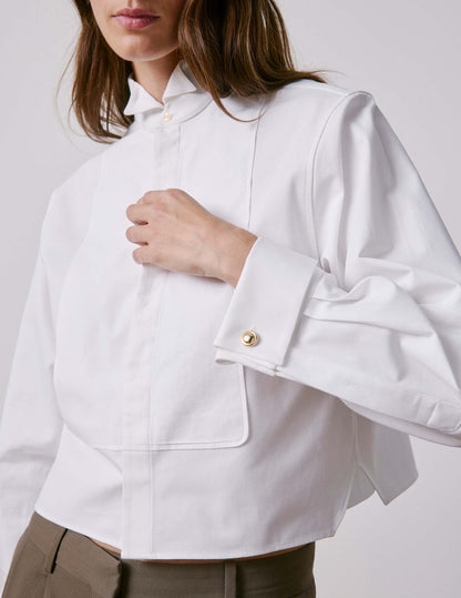 Chemise boxy Preppy blanche