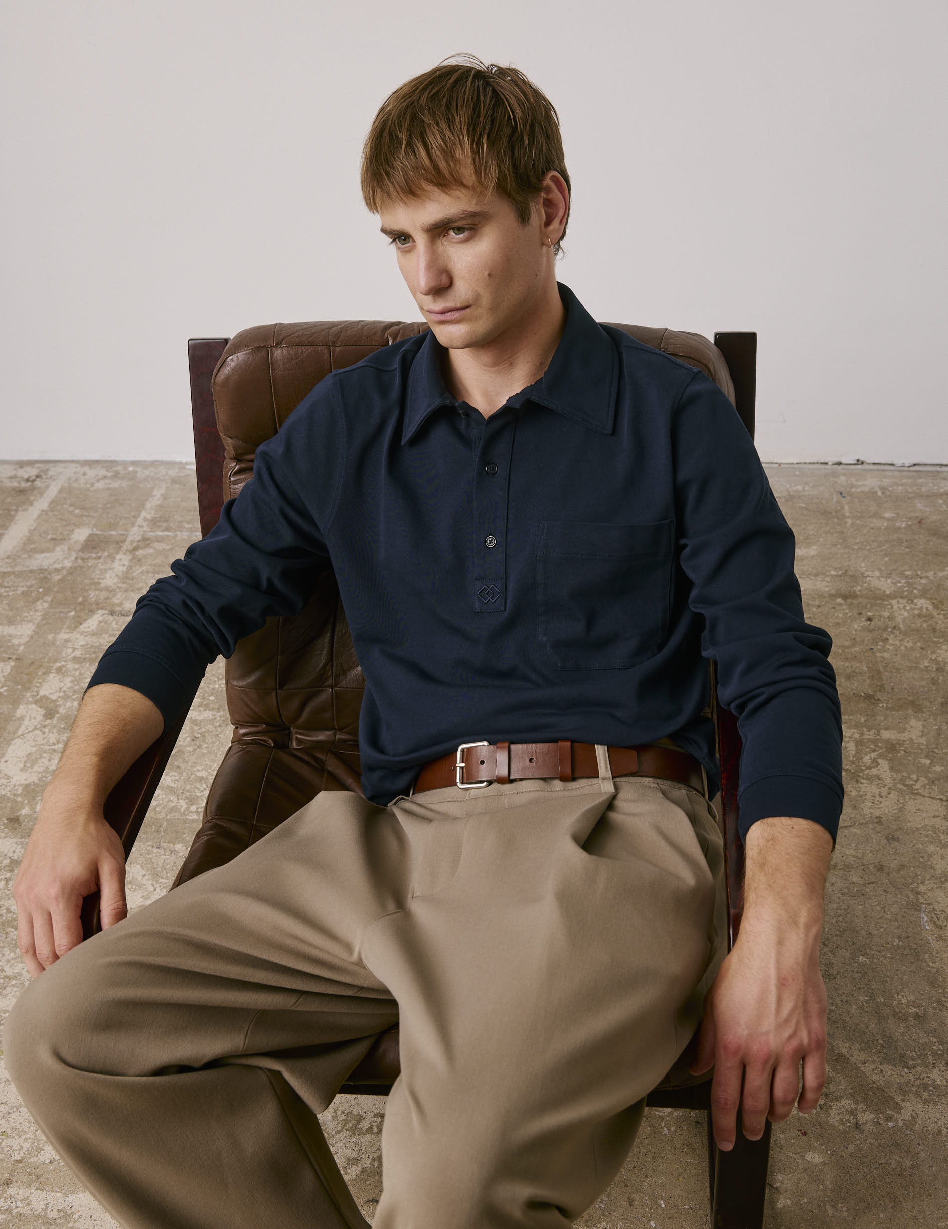 Navy cotton T-shirt