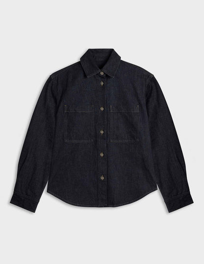 Surchemise Priscilla en denim bleu marine