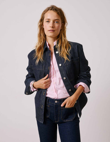 Surchemise Priscilla en denim bleu marine