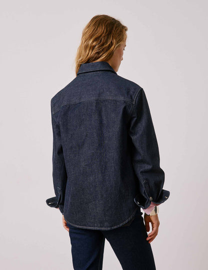 Surchemise Priscilla en denim bleu marine