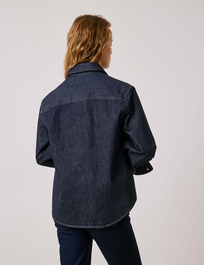 Surchemise Priscilla en denim bleu marine