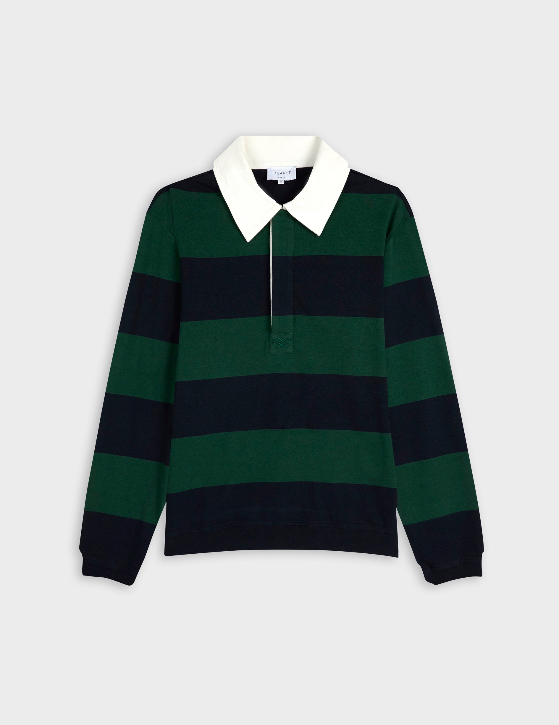 T-shirt Prosper en coton rayé marine et vert