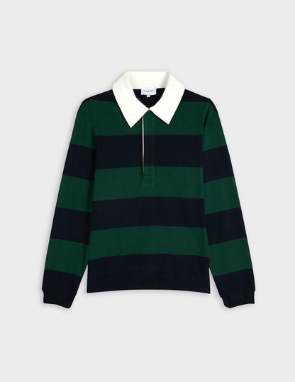 T-shirt Prosper en coton rayé marine et vert