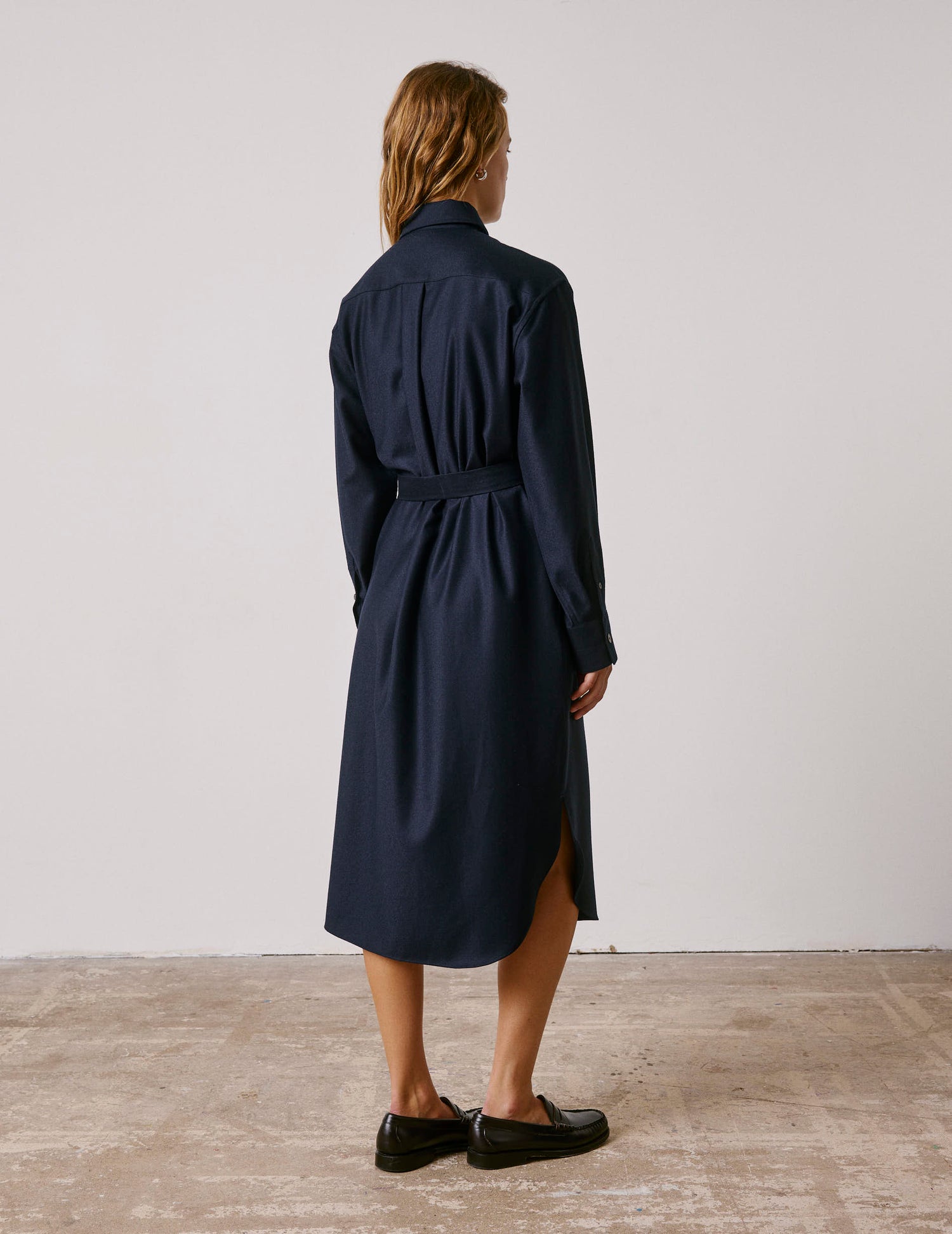 Robe Prudence en laine vierge marine