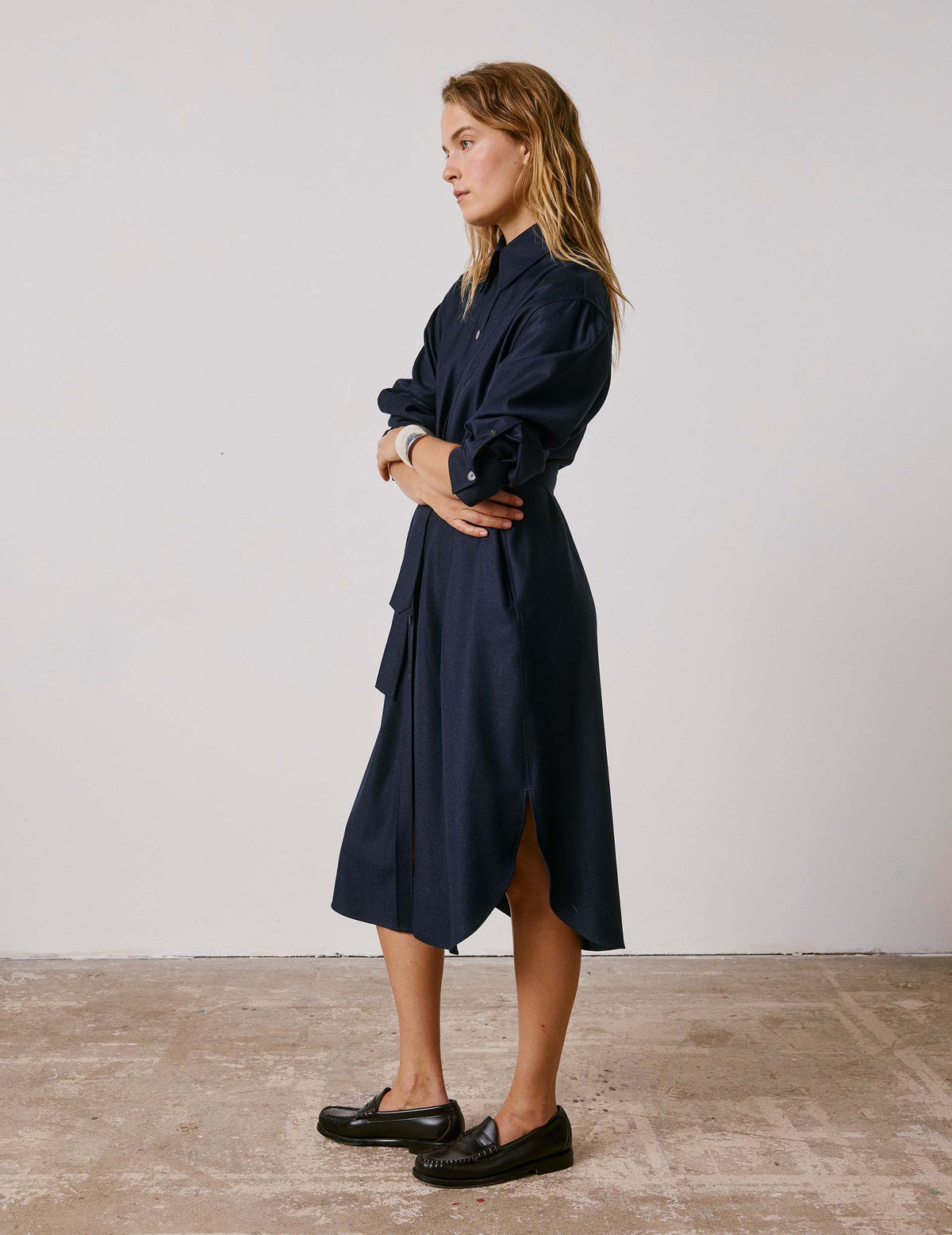 Robe Prudence en laine vierge marine