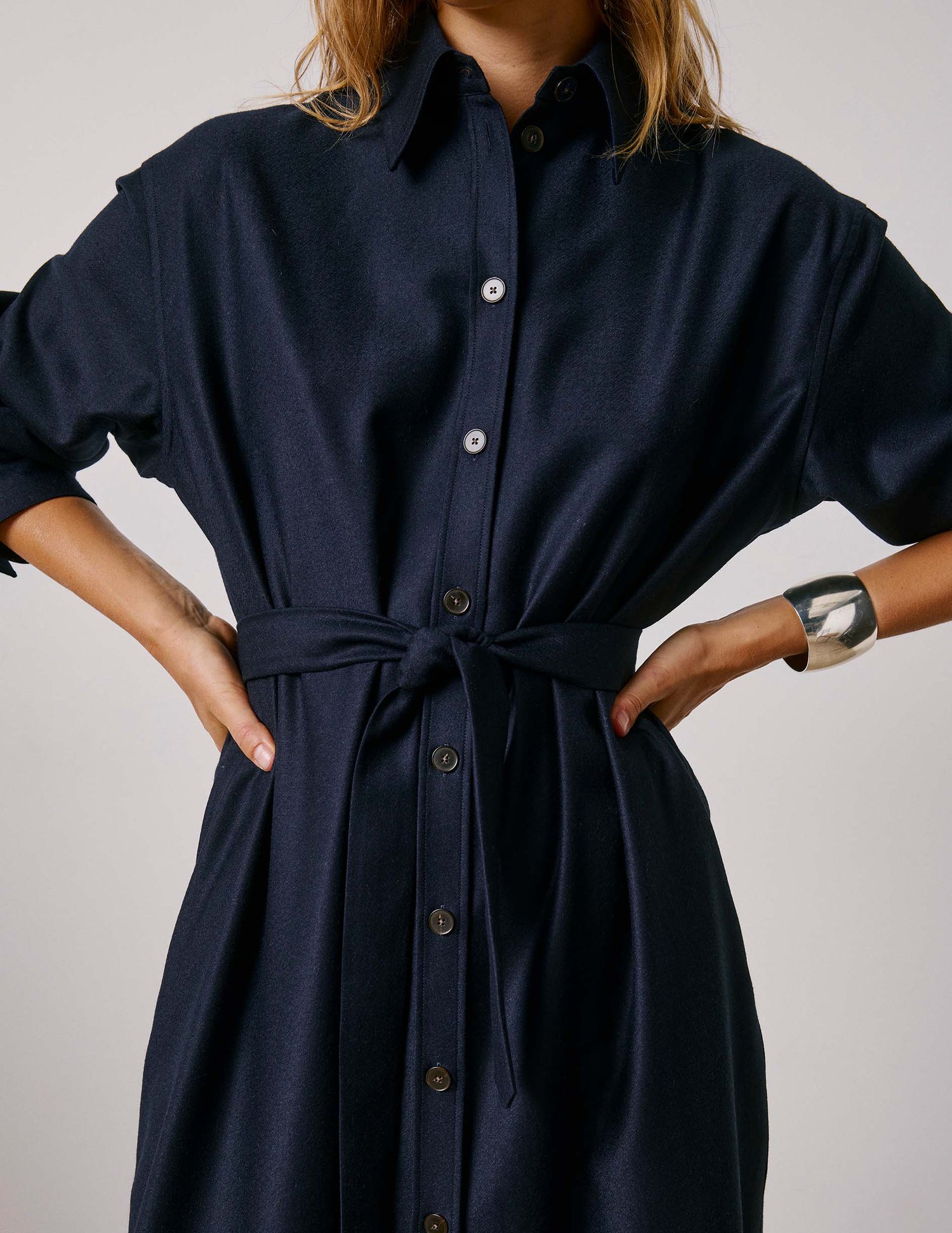 Robe Prudence en laine vierge marine