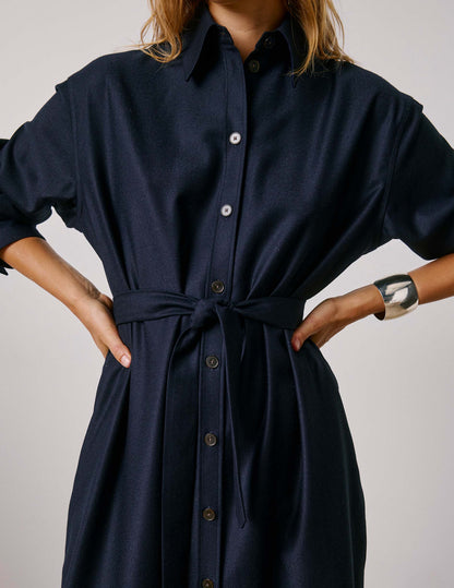 Robe Prudence en laine vierge marine