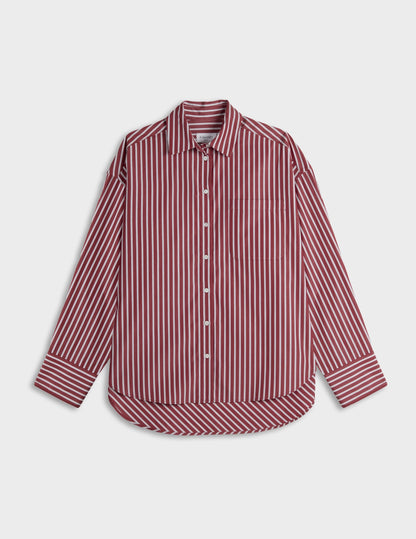 Chemise oversize Soffy rayée rouge