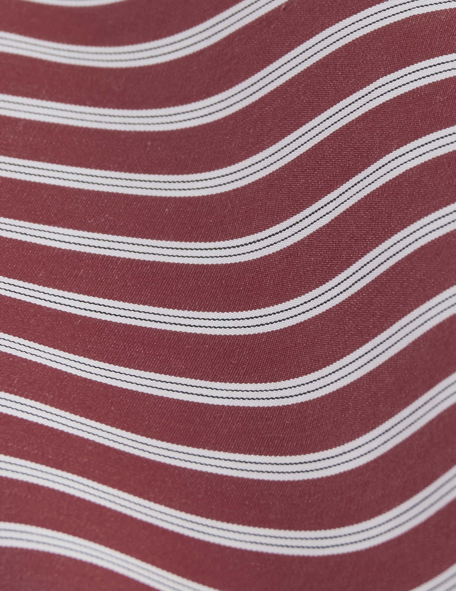 Chemise oversize Soffy rayée rouge - Popeline - Col Chemise