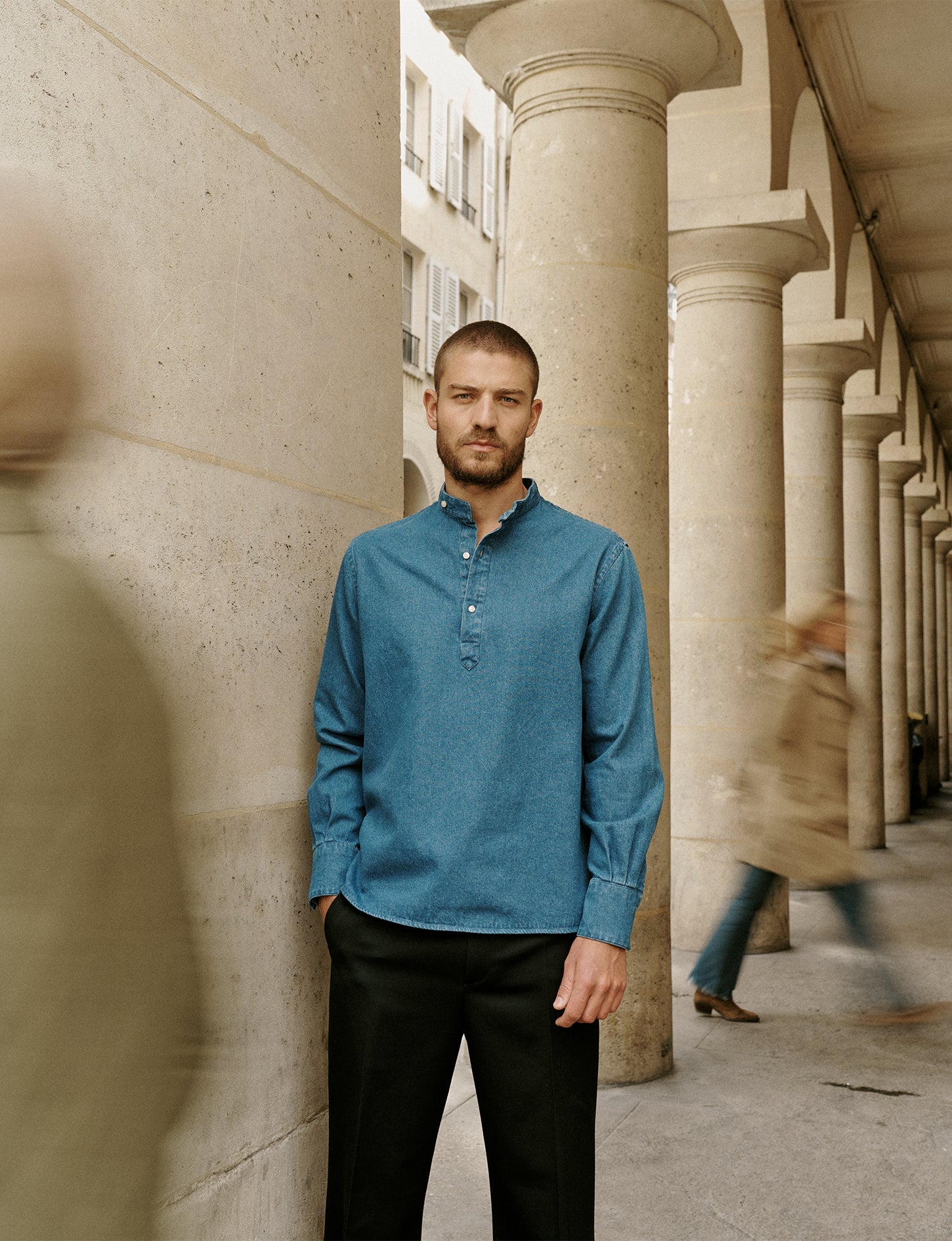 Denim Palais Royal shirt - Denim - Officer Collar