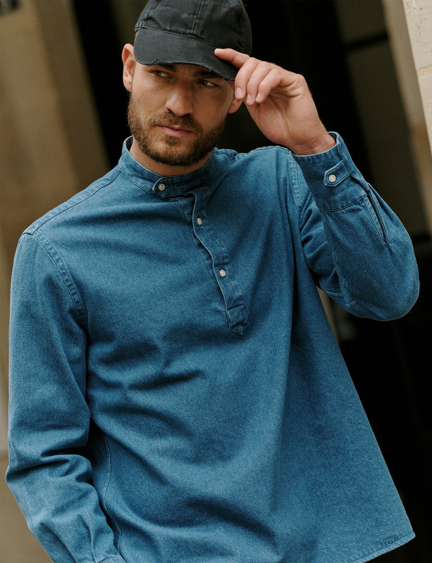 Denim Palais Royal shirt - Denim - Officer Collar#8