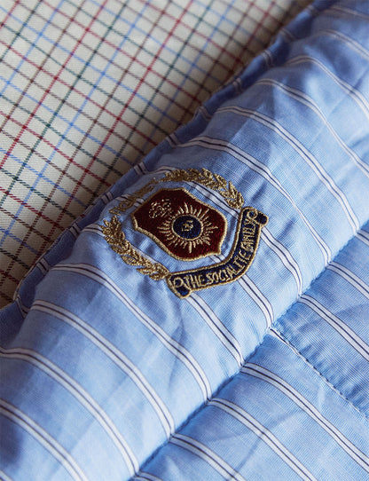 Édredon Nido bleu rayé et carreaux