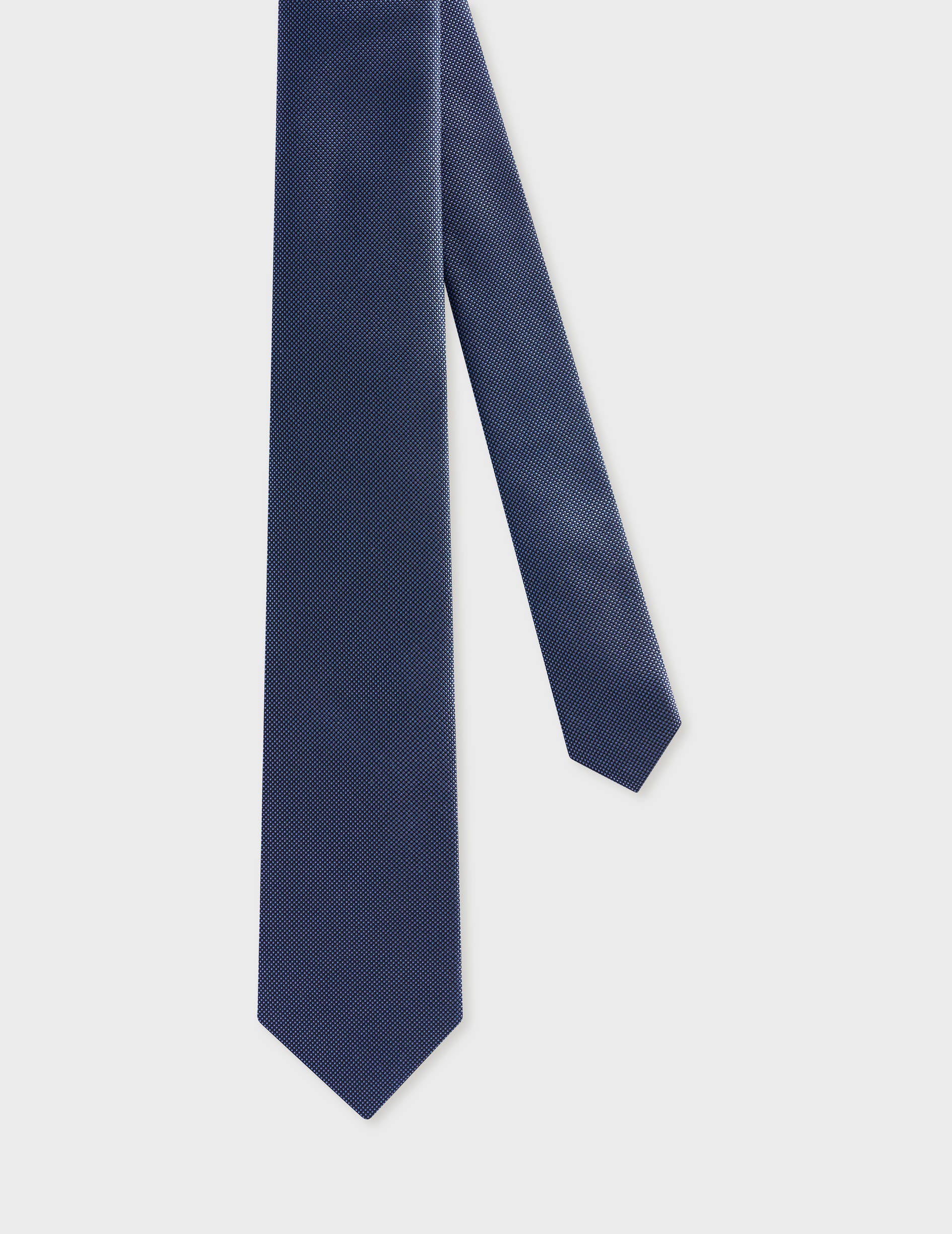 Thin blue silk tie