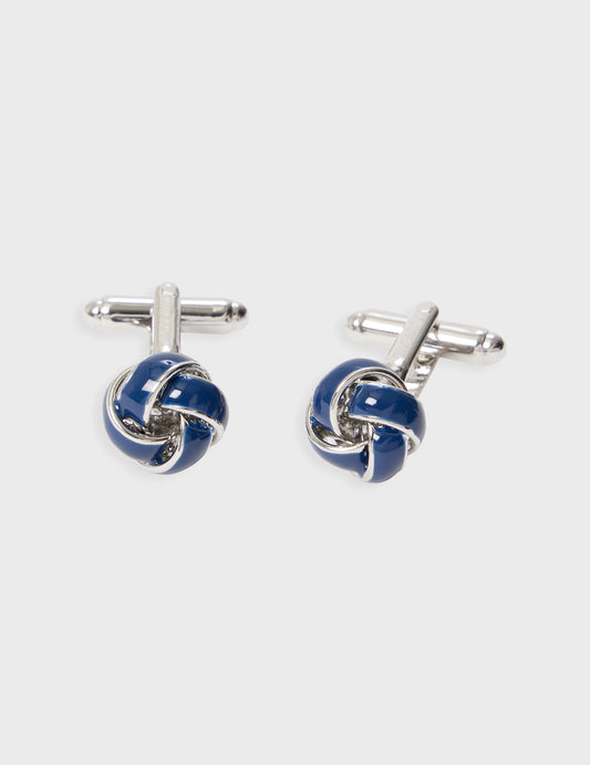 Navy and silver cufflinks