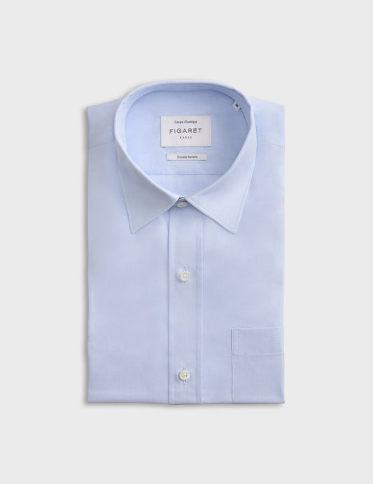 Blue Classic Shirt - Wire to wire - Figaret Collar