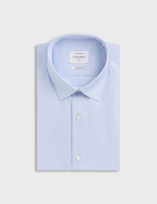 Blue fitted shirt - Wire to wire - Figaret Collar