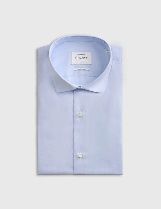 Fitted blue shirt - Wire to wire - Thin Collar