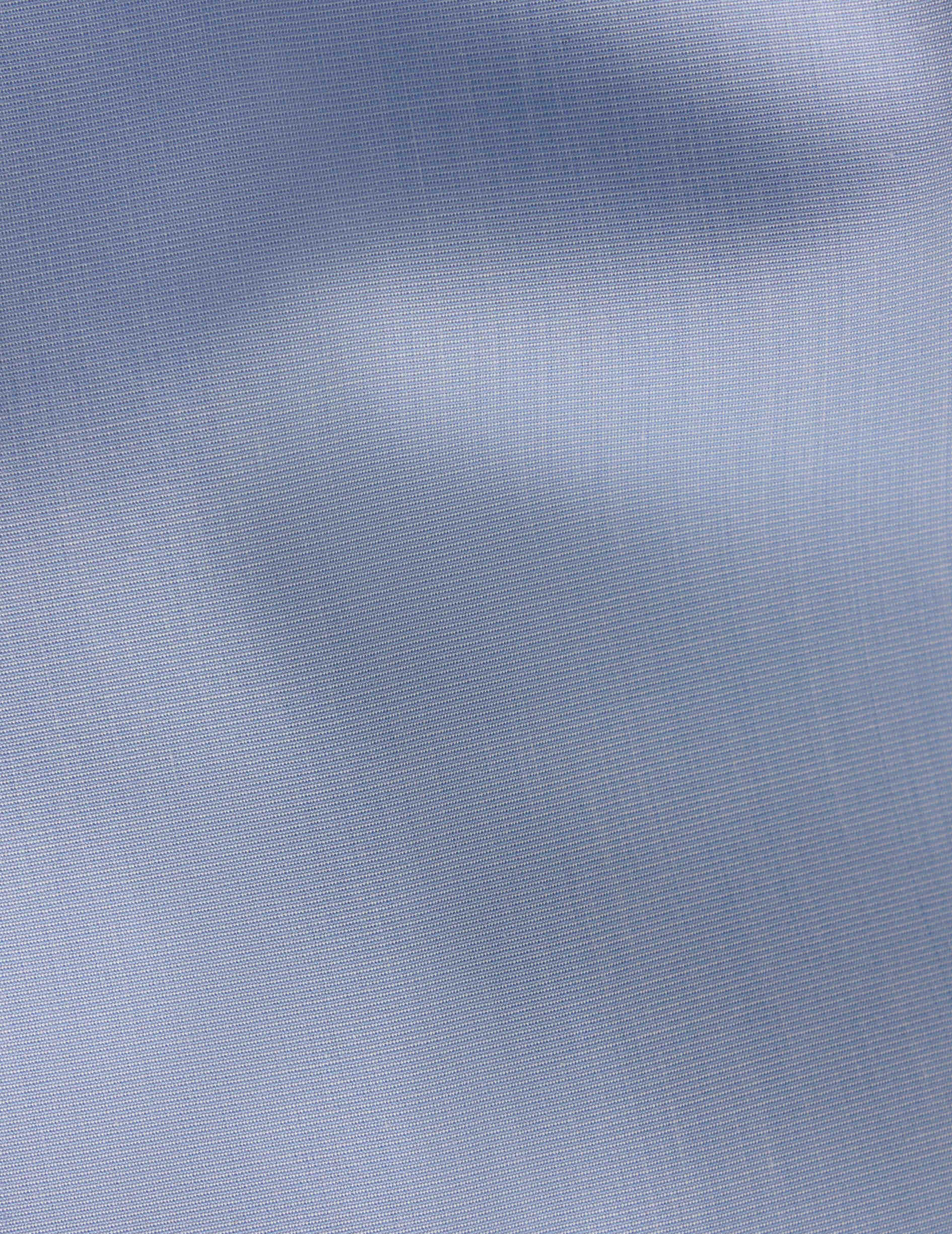 Chemise Ajustée Infroissable bleue - Fil-à-fil - Col Figaret