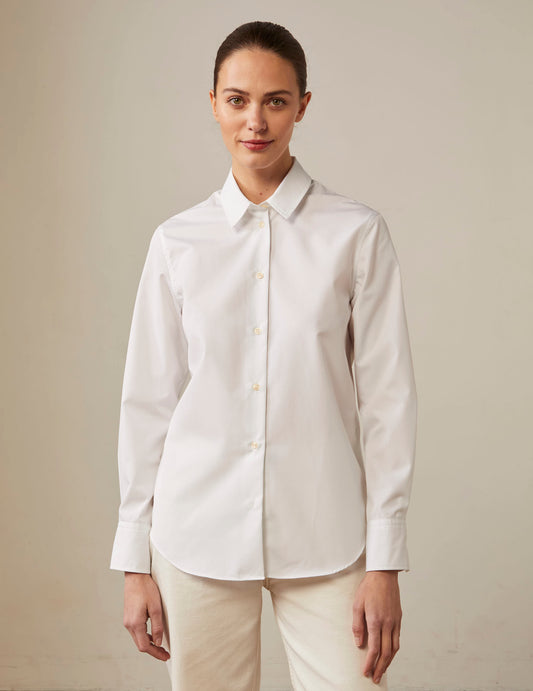 White wrinkle-free Marion shirt - Poplin