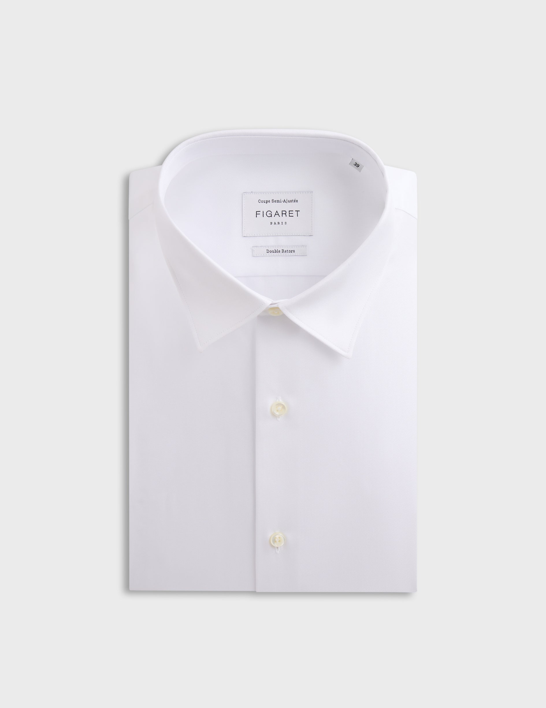 Semi-fitted white shirt - Façonné - Figaret Collar