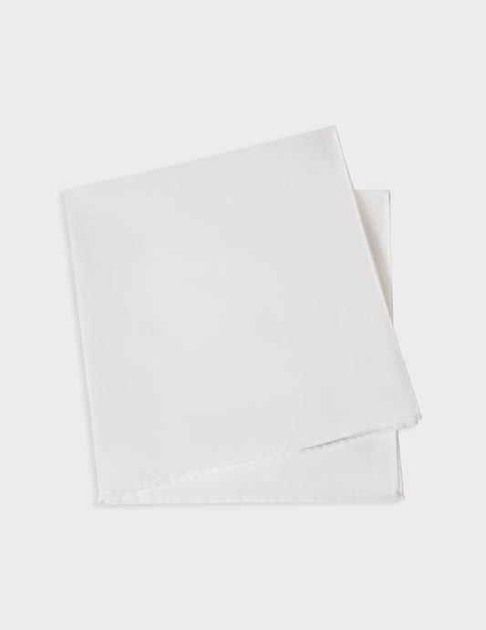 White cotton pocket square