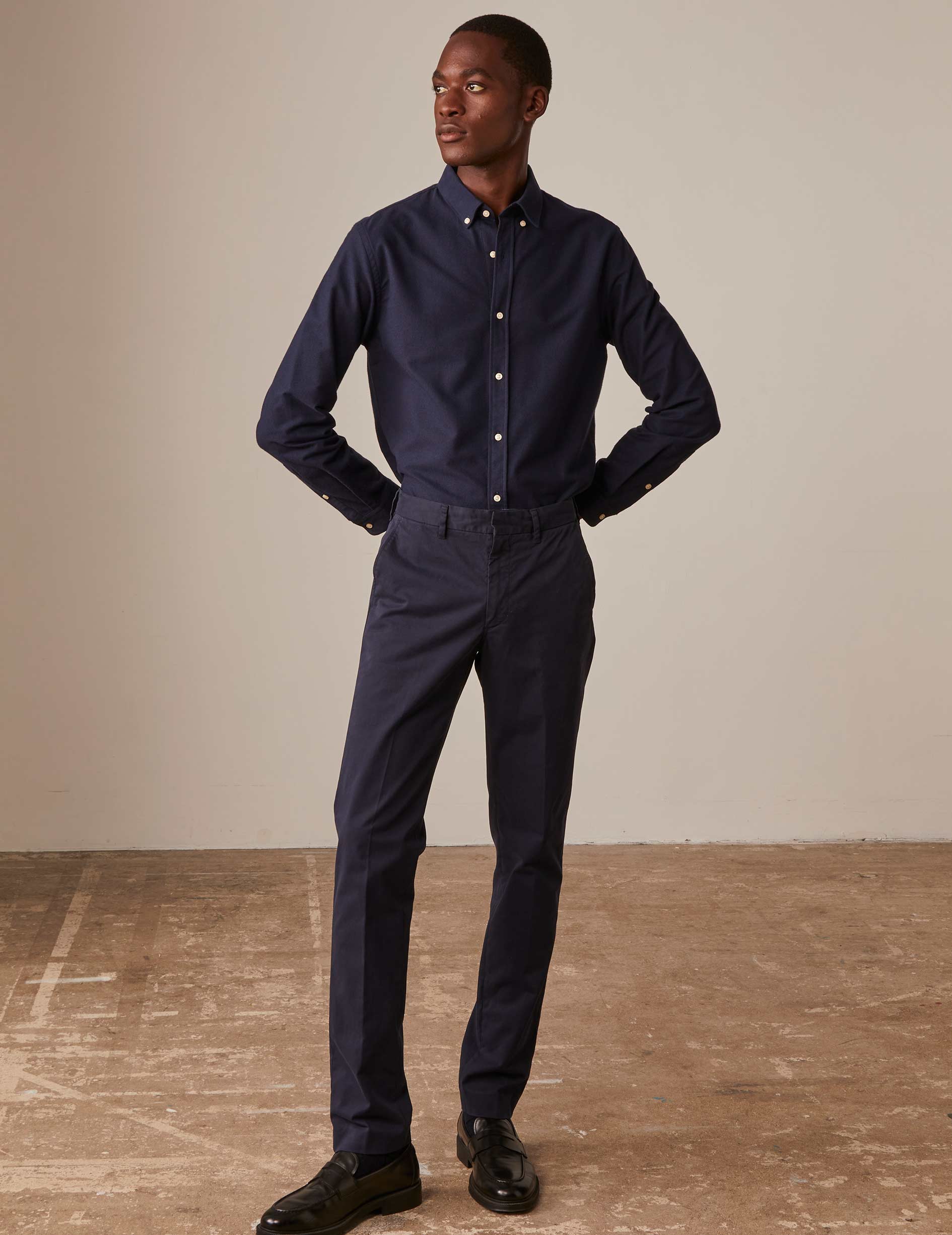 Maxence chinos in navy cotton