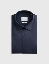 Navy Blue Stretch Semi-Fitted Shirt