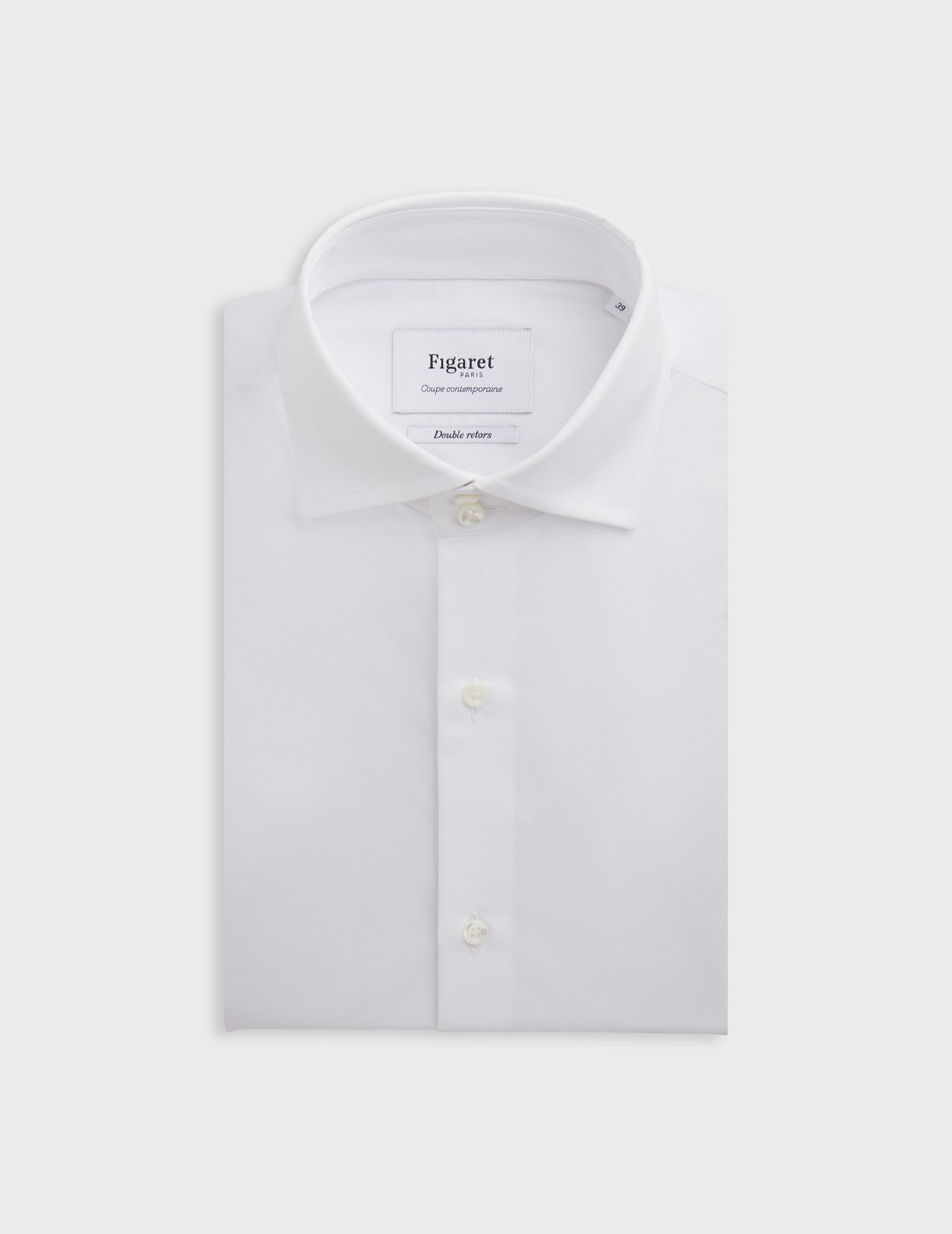 Semi-fitted white shirt - Poplin - Neapolitan Collar