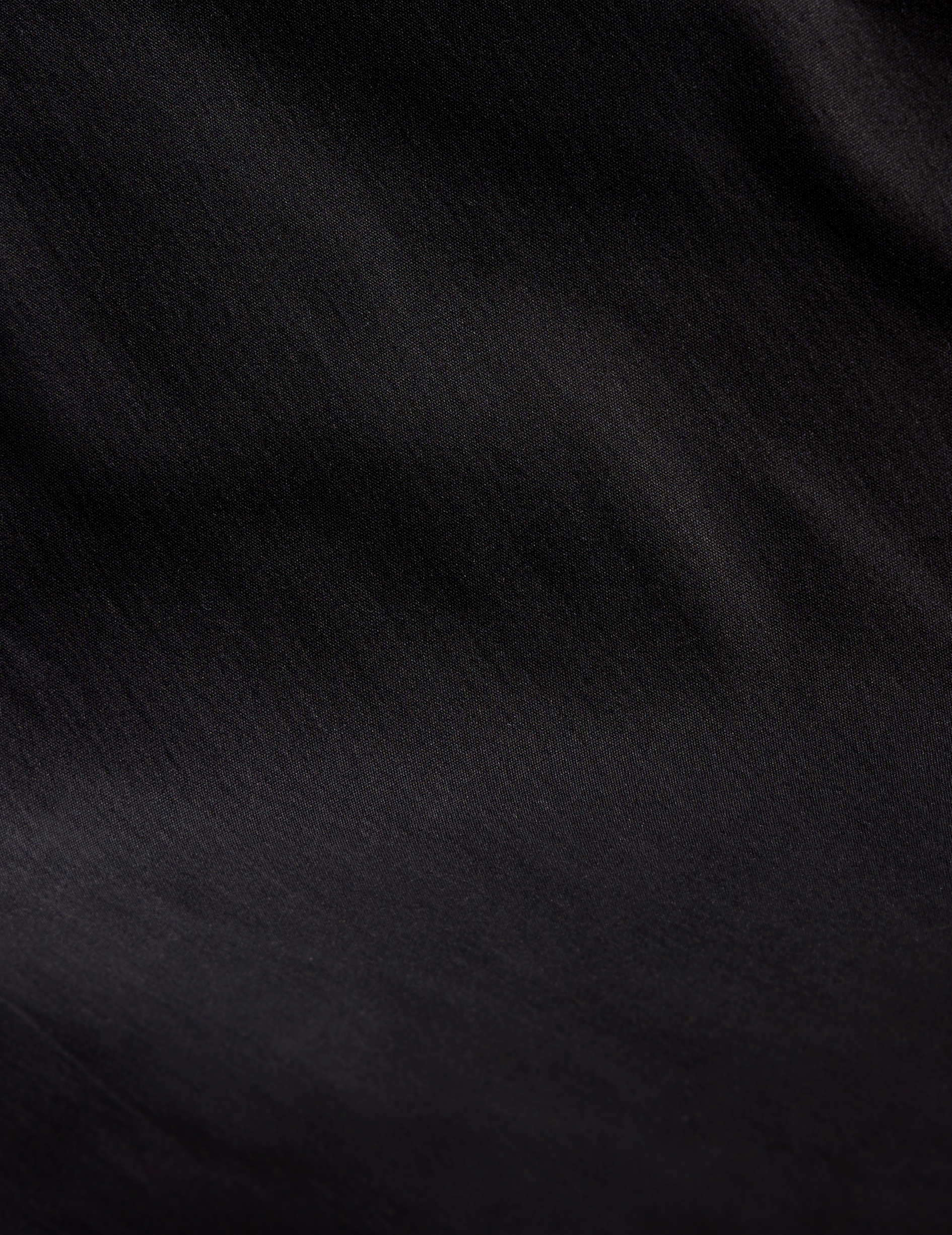 Semi-fitted black stretch shirt - Poplin - Figaret Collar
