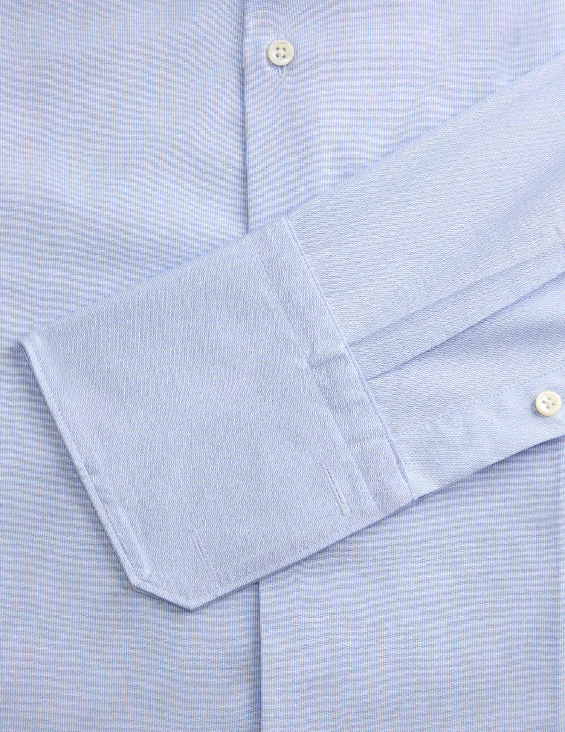 Semi-fitted blue striped shirt - Poplin - Figaret Collar - French Cuffs