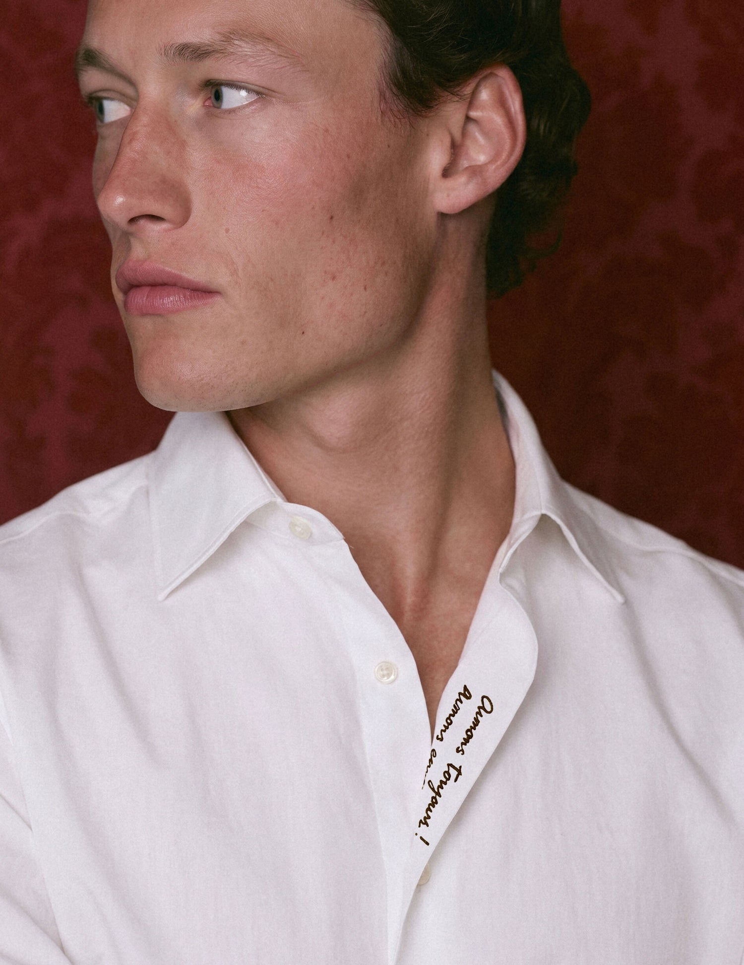 Unisex Hugo white shirt - Popeline - Figaret Collar