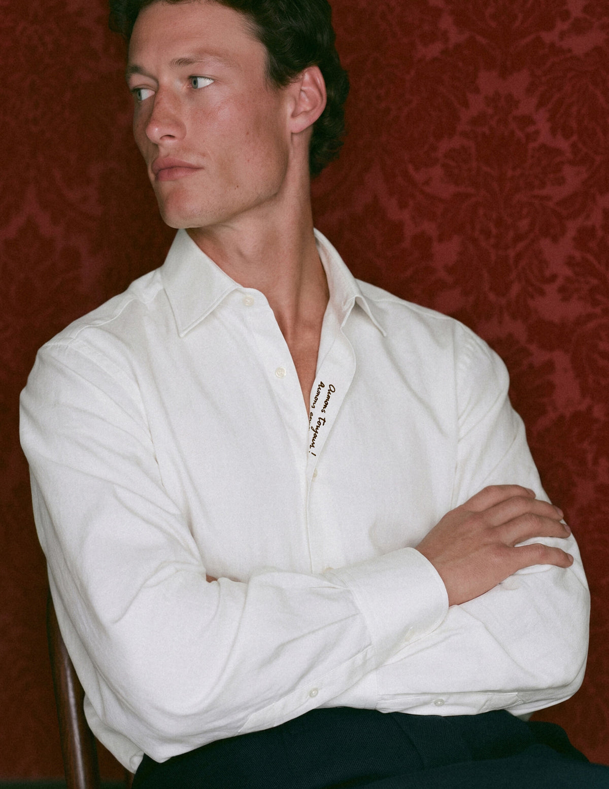 Chemise mixte Hugo blanche - Popeline - Col Figaret