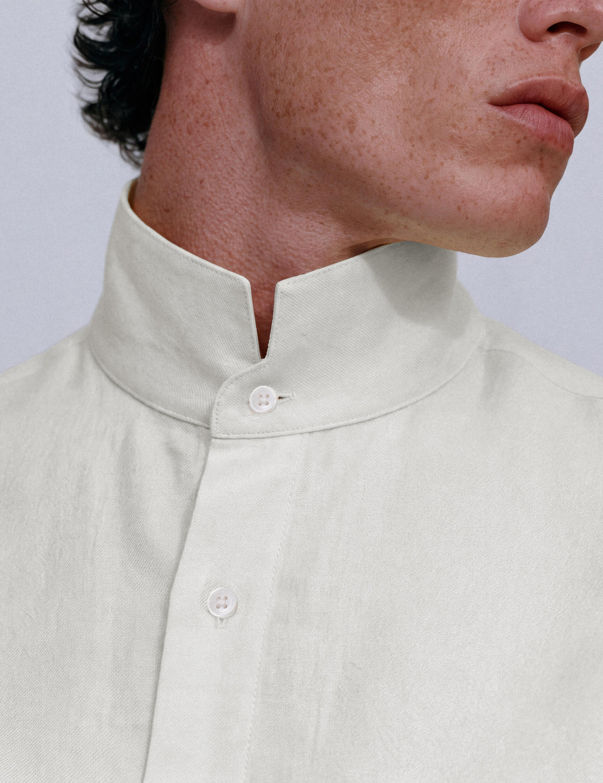 Chemise mixte Victor écrue - Lyocell - Col Lavallière