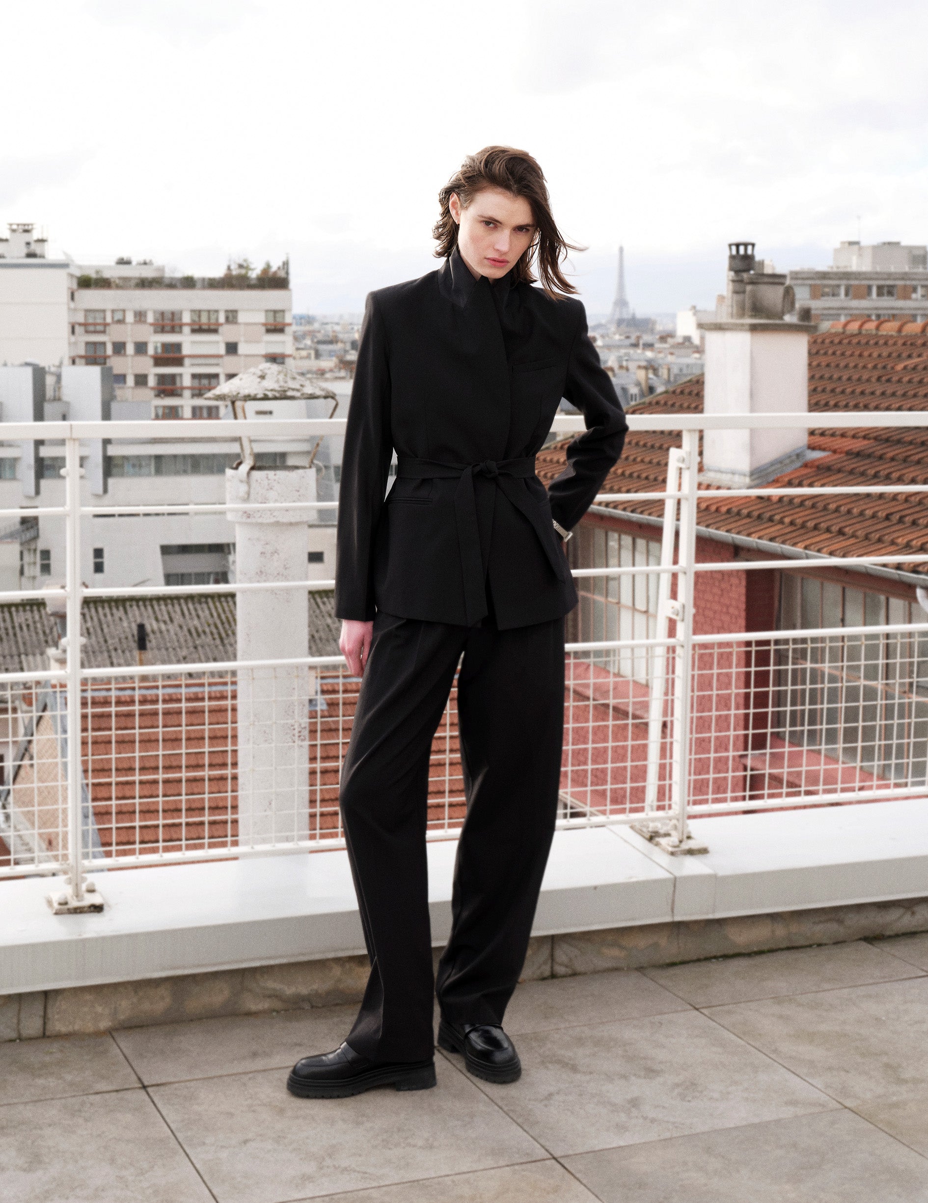 Black virgin wool Nora suit jacket