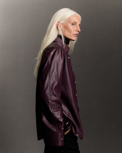 Surchemise Marylou en cuir violine