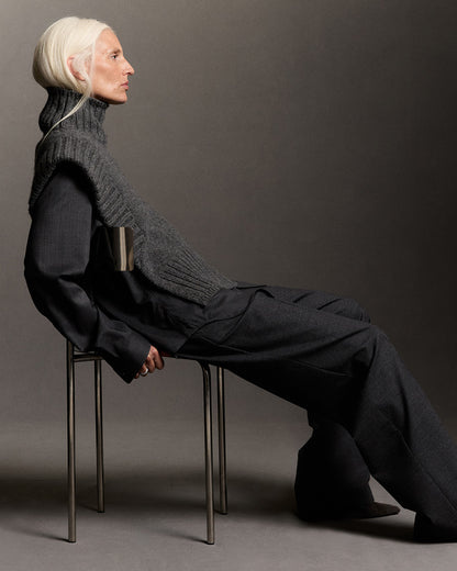 Pull Milord en laine grise