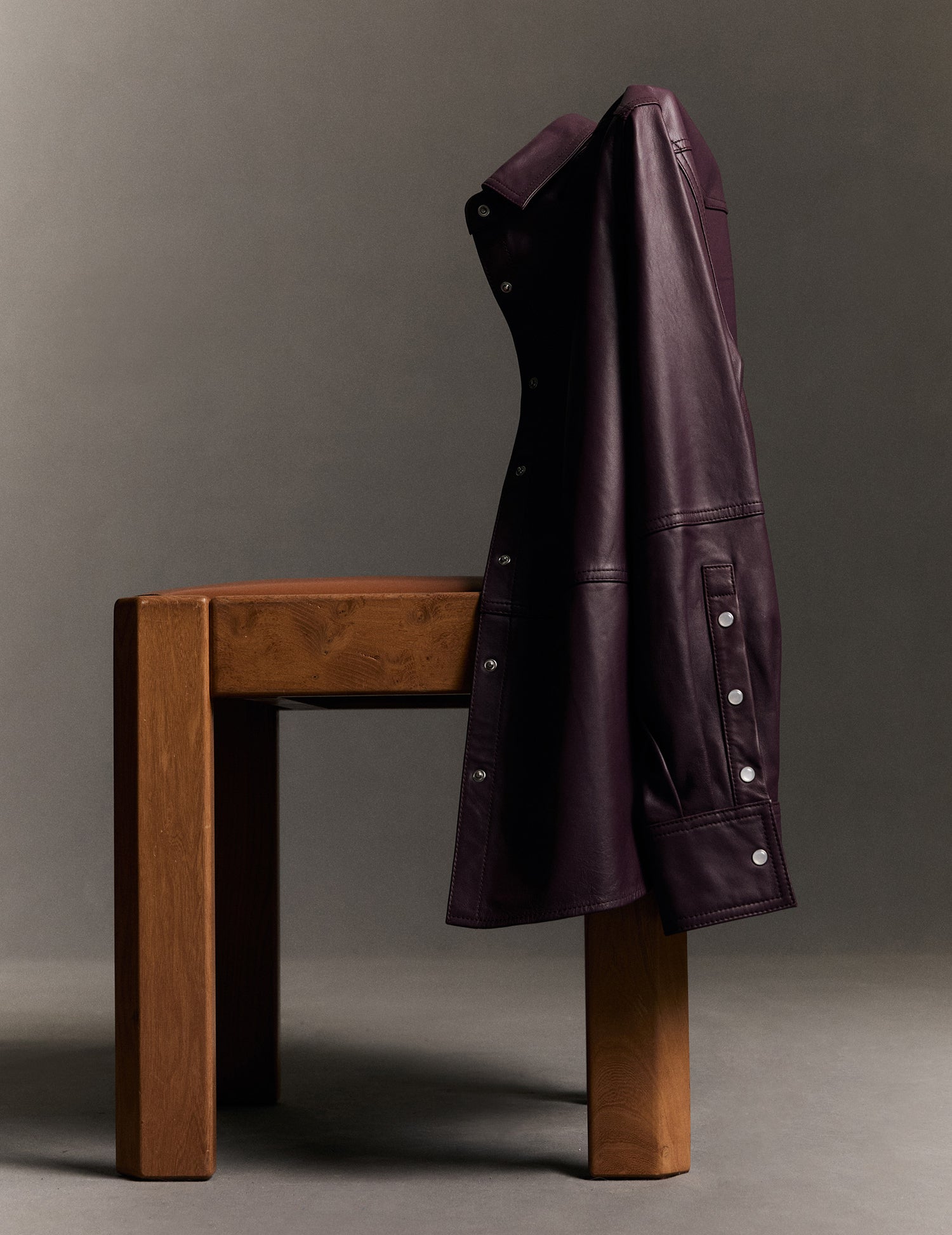 Surchemise Marylou en cuir violine