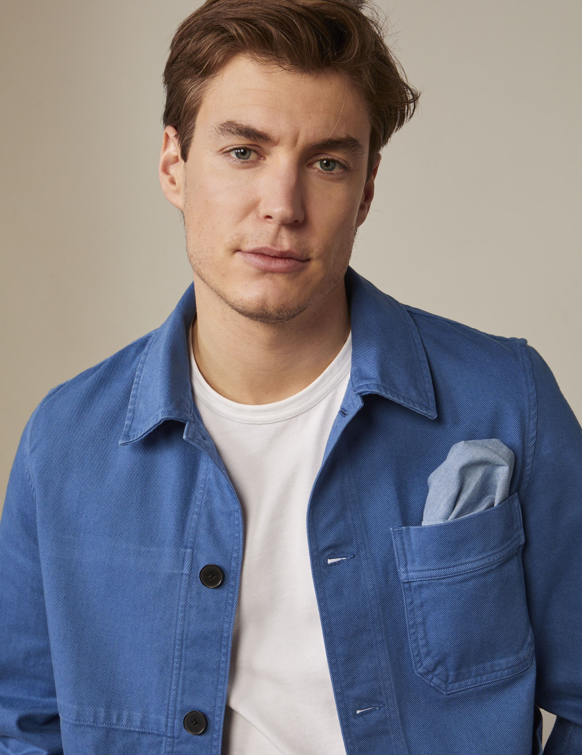 Pochette en denim bleu