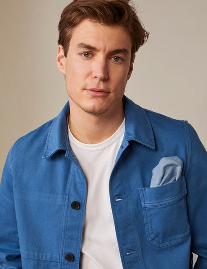 Pochette en denim bleu