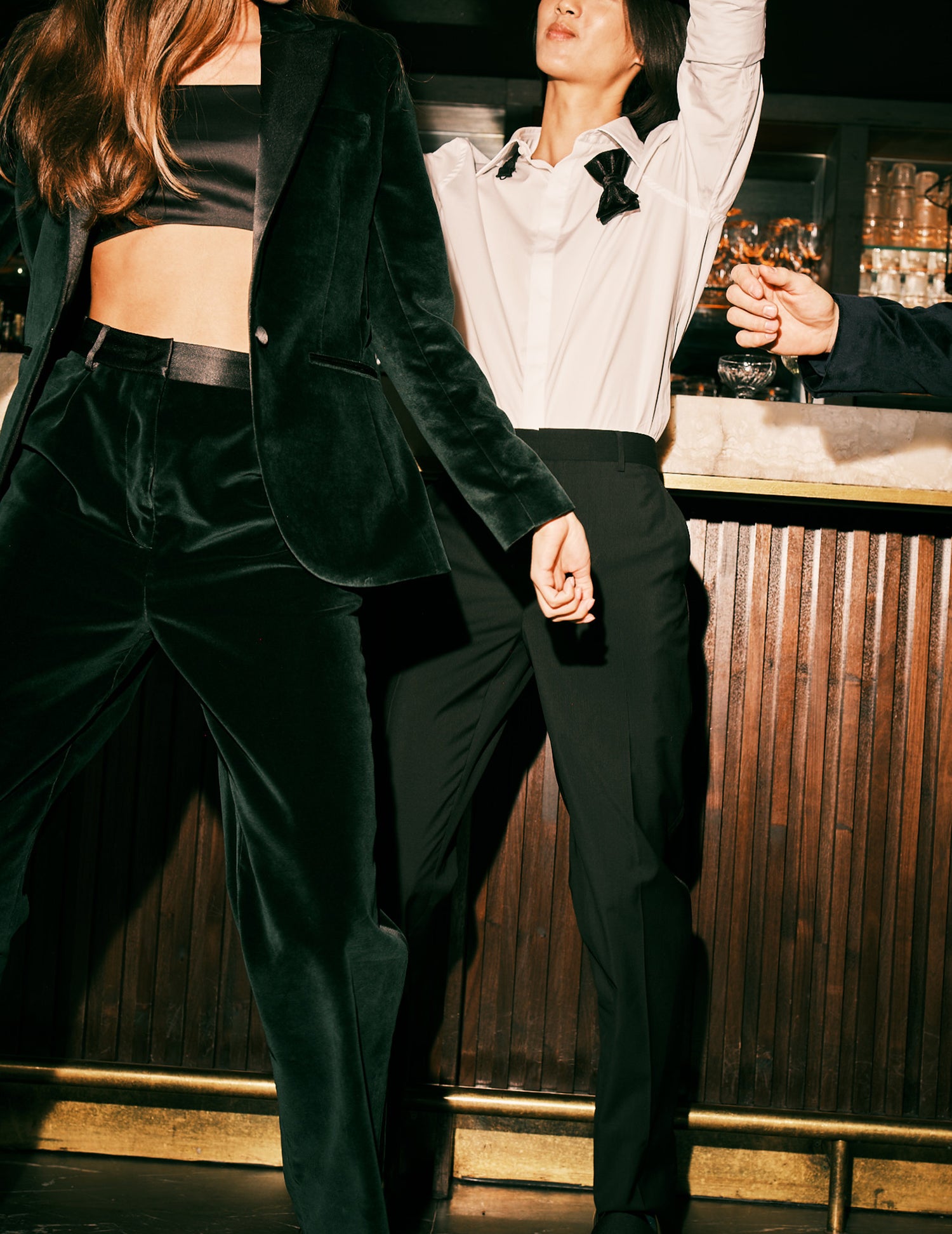 Veste de costume Galla en velours vert foncé