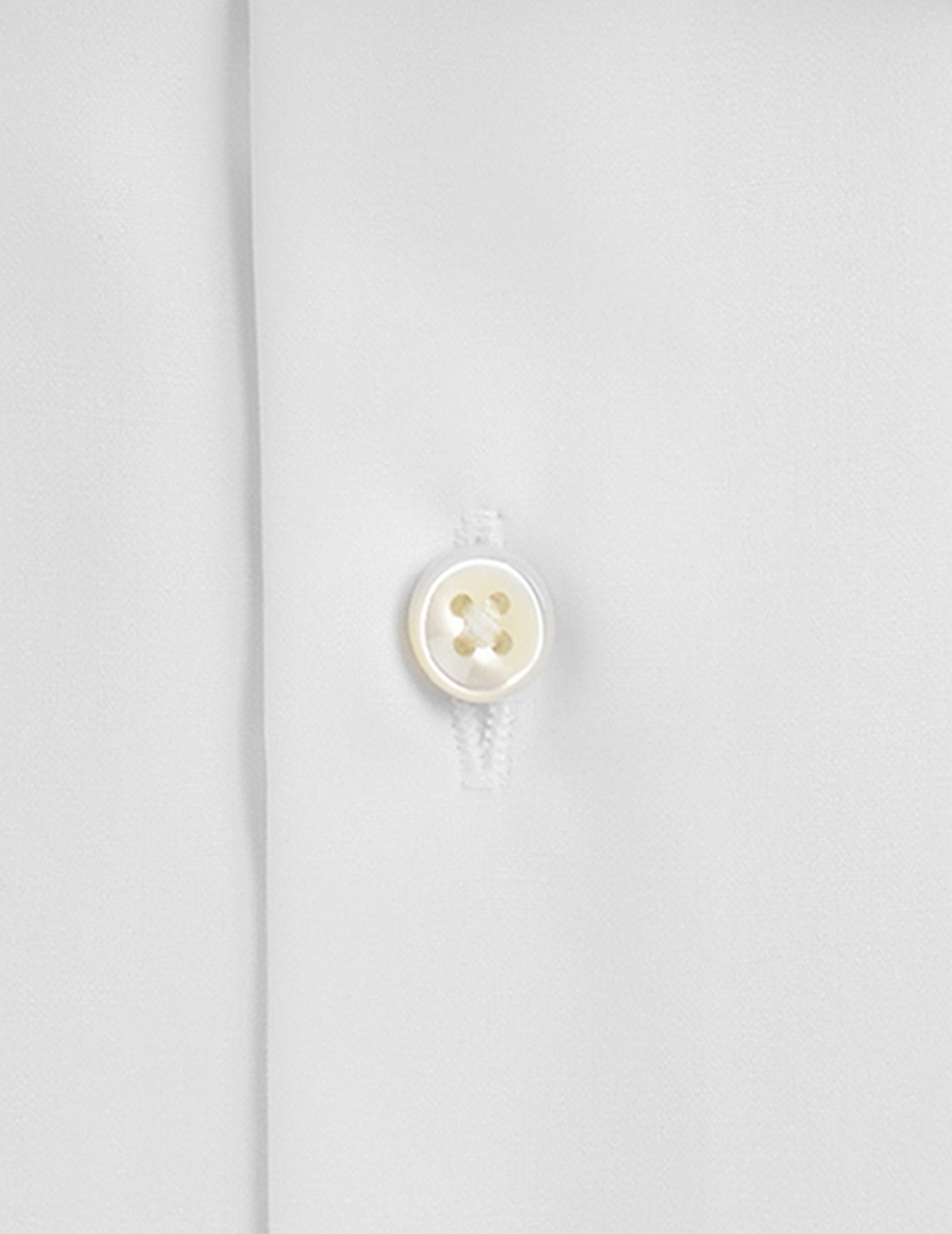 スリムフィットシャツ 比翼仕立て ホワイト ポプリン ウィングカラー