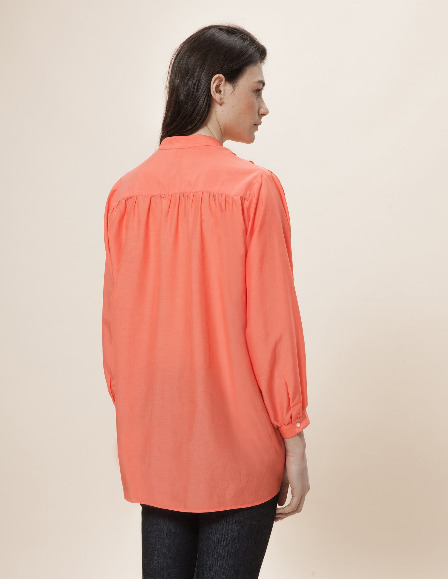 Orange Mélanie blouse - Poplin#3