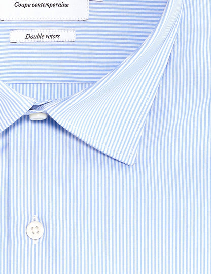 Chemise Semi-ajustée rayée bleue